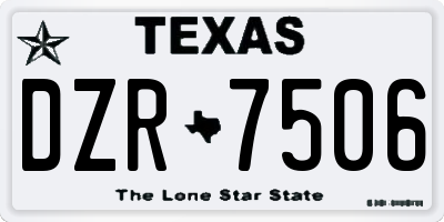 TX license plate DZR7506