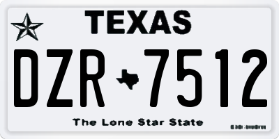 TX license plate DZR7512
