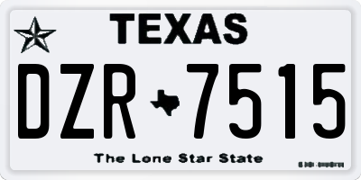 TX license plate DZR7515