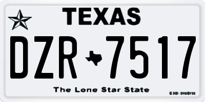 TX license plate DZR7517