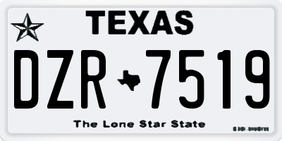 TX license plate DZR7519