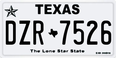 TX license plate DZR7526