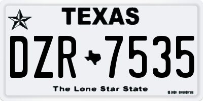 TX license plate DZR7535