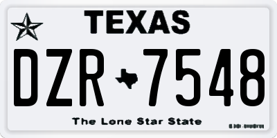 TX license plate DZR7548