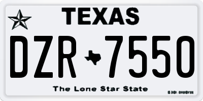 TX license plate DZR7550