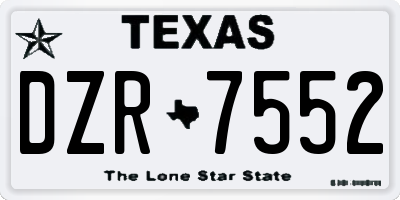 TX license plate DZR7552
