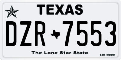 TX license plate DZR7553