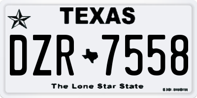 TX license plate DZR7558