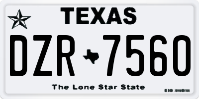 TX license plate DZR7560