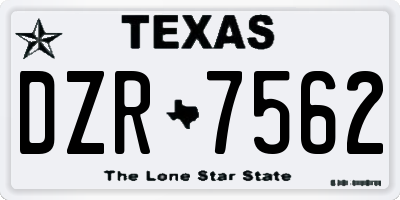 TX license plate DZR7562