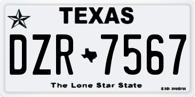 TX license plate DZR7567
