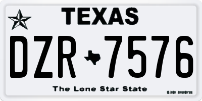 TX license plate DZR7576