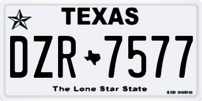 TX license plate DZR7577