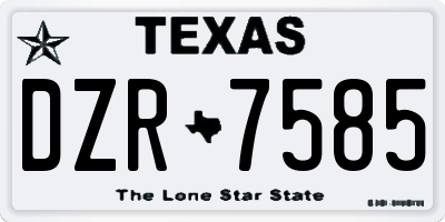 TX license plate DZR7585