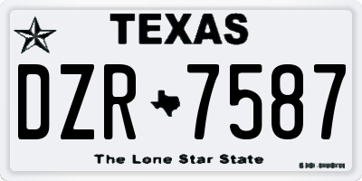 TX license plate DZR7587
