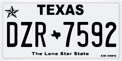 TX license plate DZR7592