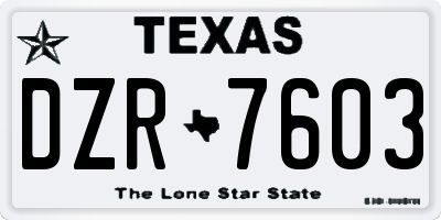 TX license plate DZR7603