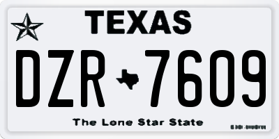 TX license plate DZR7609