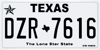 TX license plate DZR7616