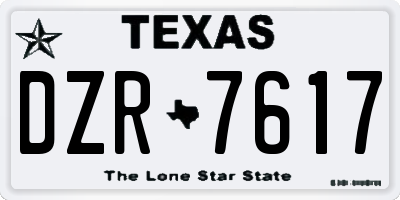 TX license plate DZR7617