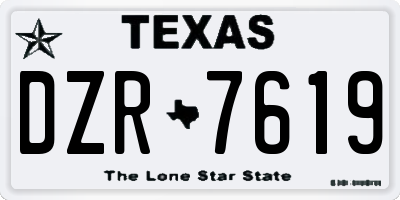 TX license plate DZR7619
