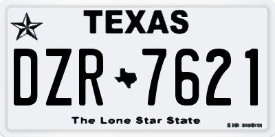 TX license plate DZR7621