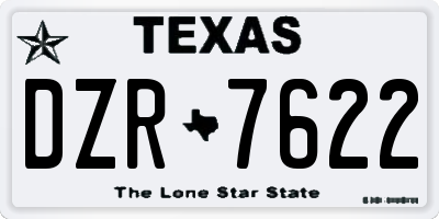 TX license plate DZR7622