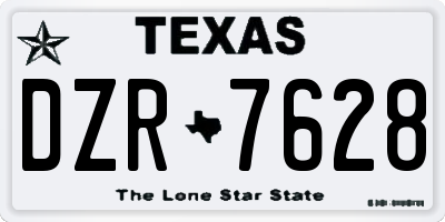 TX license plate DZR7628