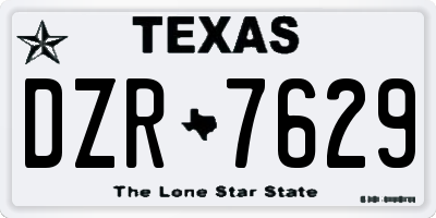 TX license plate DZR7629