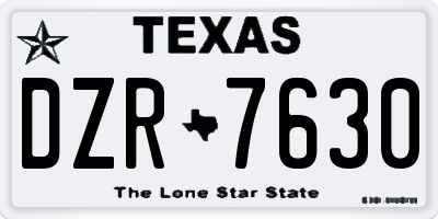 TX license plate DZR7630