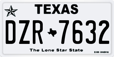 TX license plate DZR7632
