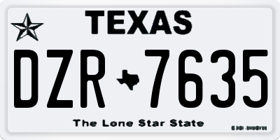 TX license plate DZR7635
