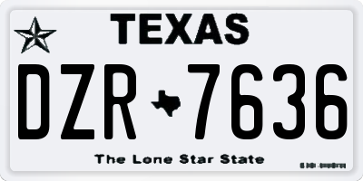 TX license plate DZR7636