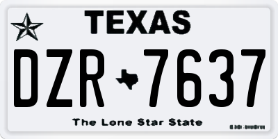 TX license plate DZR7637