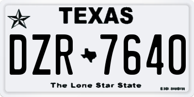 TX license plate DZR7640