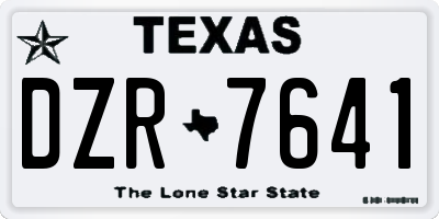 TX license plate DZR7641