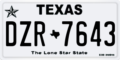 TX license plate DZR7643