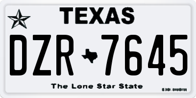 TX license plate DZR7645