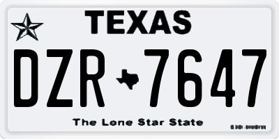 TX license plate DZR7647