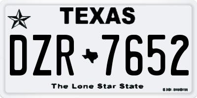 TX license plate DZR7652