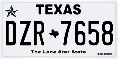 TX license plate DZR7658