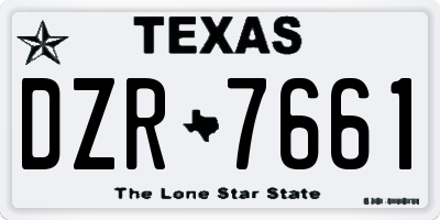 TX license plate DZR7661