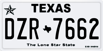 TX license plate DZR7662