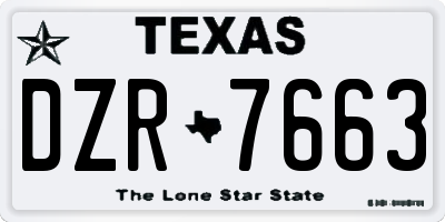 TX license plate DZR7663