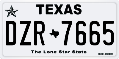 TX license plate DZR7665
