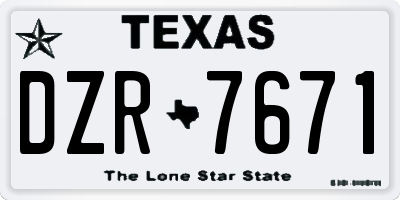 TX license plate DZR7671