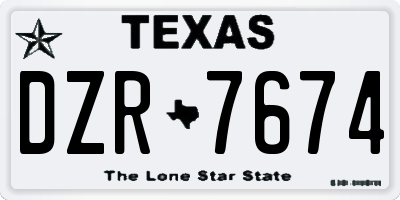 TX license plate DZR7674