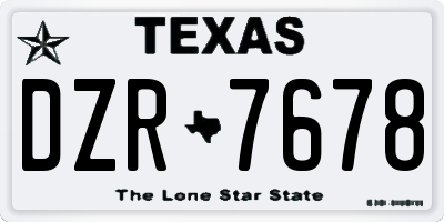 TX license plate DZR7678