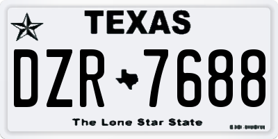 TX license plate DZR7688