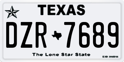 TX license plate DZR7689
